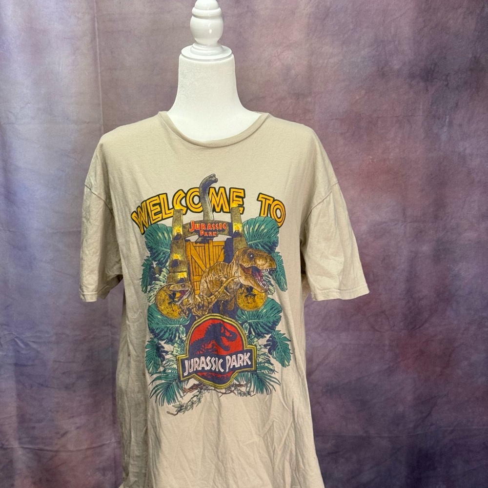 Jurassic Park Beige Graphic Tee